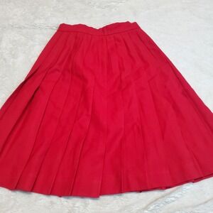 Vintage Talbots Cherry Red Wool Flare Wrap Skirt 4 Academia Classic Office Cozy